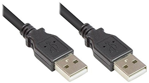 Good Connections kabel połączeniowy USB 2.0 wtyczka A na wtyk A, folii i oplotu pokrywą, przewody miedziane, czarny 1,8 m 2212-AA2S