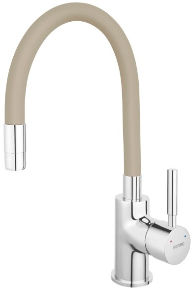 Ferro Bateria zlewozmywakowa Zorba z elastyczną wylewką beżowa BZR4P