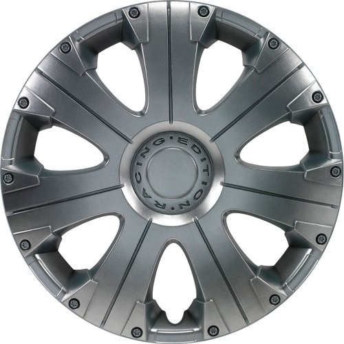 Autostyle Samochód Style Racing kołpaki ozdobne przysłony Racing Srebrny  4-częściowy zestaw, 36 cm (14) PP 5024