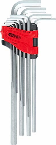 KS Tools 151.4960 zestaw kluczy imbusowych z łbem sześciokątnym, bardzo długi, 10-częściowy cale.