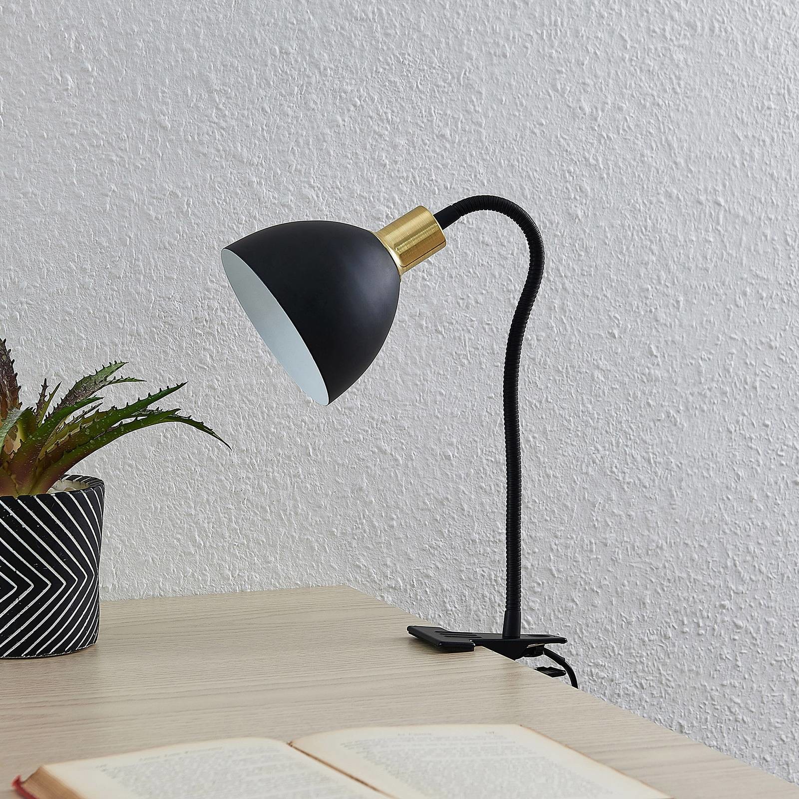 Lindby Lindby Genora lampa z klipsem czarna