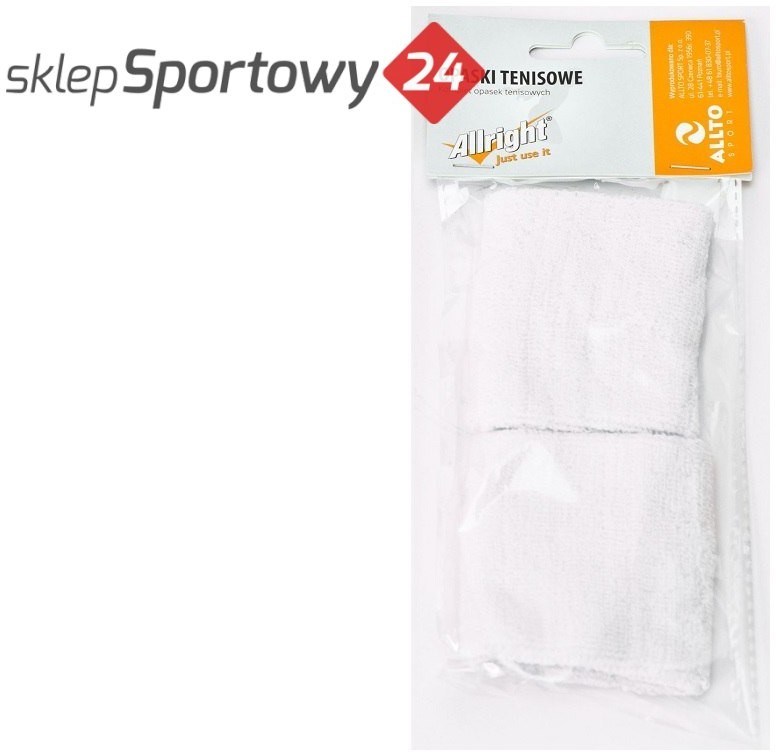 Allright OPASKA TENISOWA 7CM BIAŁ 2SZT TT13003
