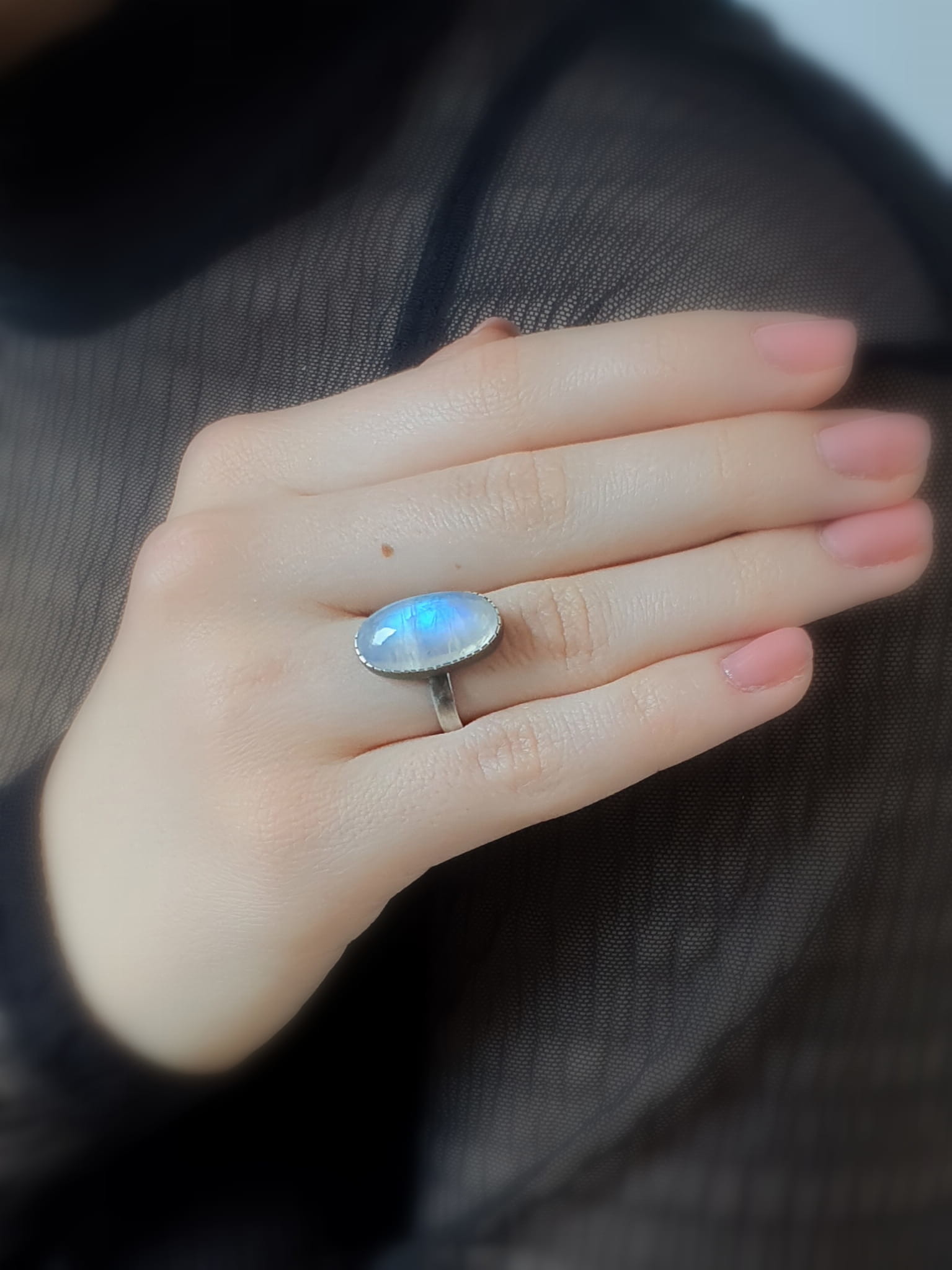 Venus Galeria Pierścionek z kamieniem księżycowym II