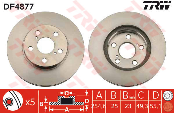 TRW Tarcza hamulcowa DF4877