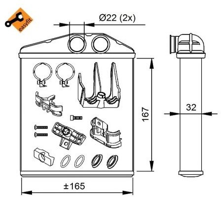 NRF Wymiennik ciepła, ogrzewanie wnętrza 54208