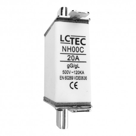 LCTec Wkładka topikowa przemysłowa zwłoczna kompaktowa BM 20A WT-00 gG 500V NH00C LC 2128 WTNH00C20