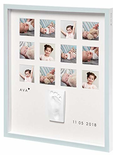 Baby Art My Very First Year Print Frame, Essentials, Foto ramka na zdjęcia, pamiątka pierwszego roku Twojego dziecka, w tym odbiór gipsowy do samodzielnego wykonania, wielokolorowy