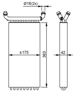 NRF Wymiennik ciepła, ogrzewanie wnętrza 54293