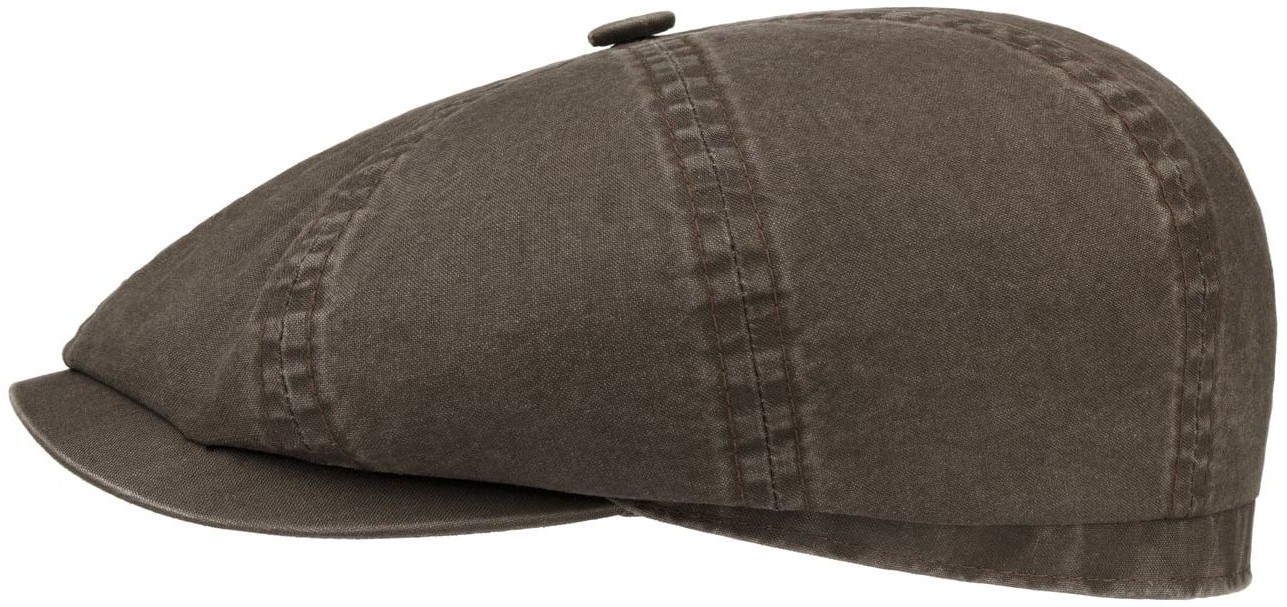 Płaski Kaszkiet Hatteras Bawełna by Stetson, ciemnobrązowy  , XXL (62-63 cm)
