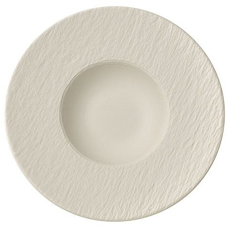 Villeroy & Boch Manufacture Rock Blanc talerz do makaronu, strona wierzchnia naczynia z wysokiej jakości Premium do makaronu 29 cm miseczka, porcelana, biała, 28.4 x 28.4 x 5 cm 10-4240-2790