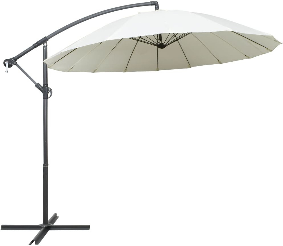 vidaXL Parasol ogrodowy, wiszący, biały, 3 m, słupek aluminiowy vidaXL