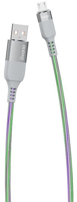 Dudao Dudao świecący kabel USB - micro USB 5 A 1 m szary (L9XM) L9XM