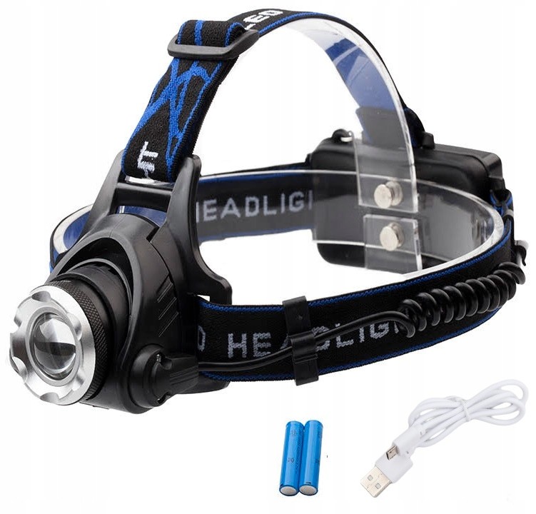 X-balog Latarka Czołowa Czołówka XM-L T6 Zoom Usb