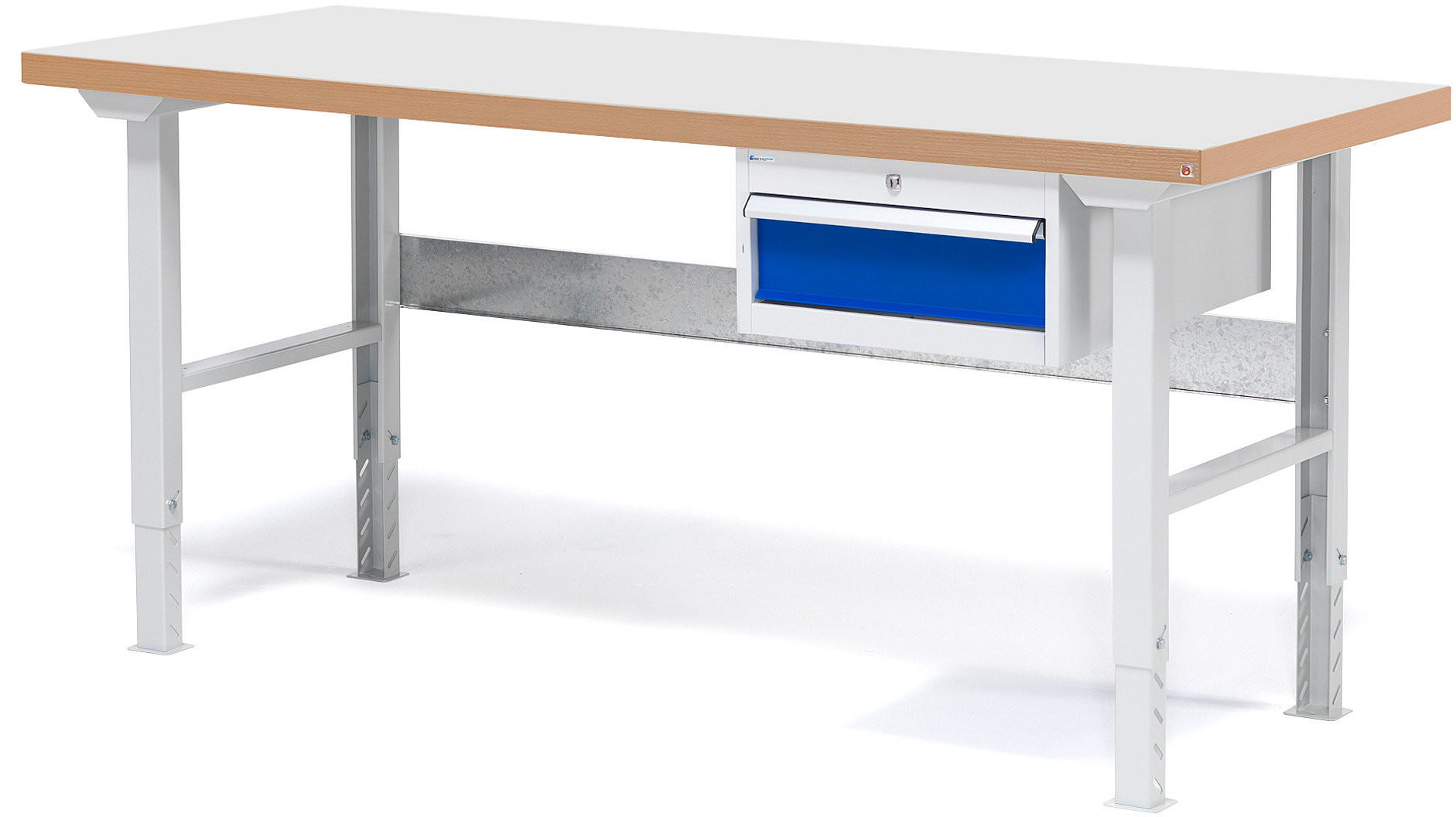 AJ Produkty Stół warsztatowy Blat o warstwie laminowanej, 800x500x1500mm