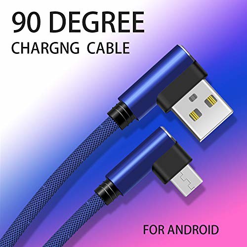 Shot Case Kabel do szybkiego ładowania 90 stopni micro USB do Amazon Fire HD 8 Android Smartphone uniwersalna ładowarka złącze (BLEU) BLEU-40505