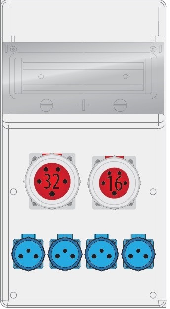 Pawbol Rozdzielnica MAX BOX-11S 1x32/5 1x16/5 4x230V IP65 B.MAX-11S-2 B.MAX-11S-2
