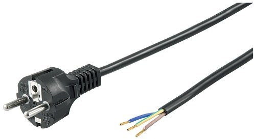 Wentronic Przewód zasilający (wtyczka Schuko na 3 luźne końce kabli) 1,5 m czarna 4040849513275