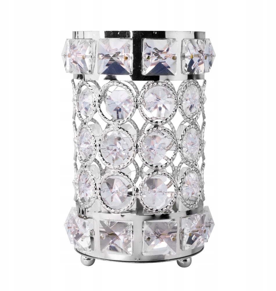 Organizer Pojemnik Na Pędzle Stojak Srebrny 1