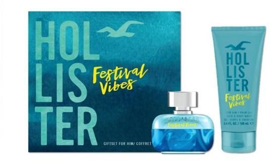 Hollister Festival Vibes For Him zestaw woda toaletowa spray 50ml + żel pod prysznic 100ml