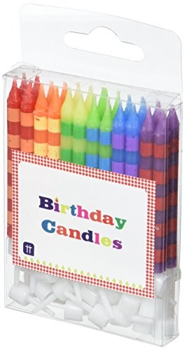 Talking Tables świece z uchwytami na 24 urodziny biesiadzie, paski, opakowanie  sztuk HB-CANDLE