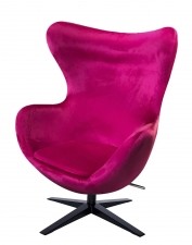 King Home Fotel EGG SZEROKI VELVET BLACK fuksja.33 - welur, podstawa czarna HE-066.HM8.33.B