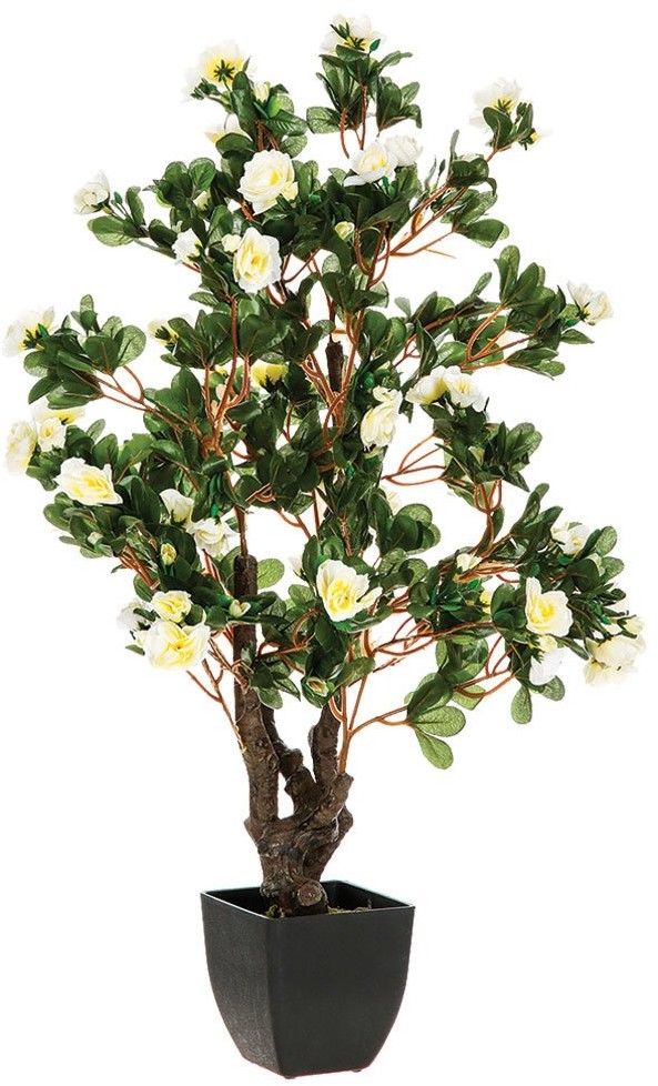 Atmosphera Sztuczna roślina AZALIA kolor biały 81 cm