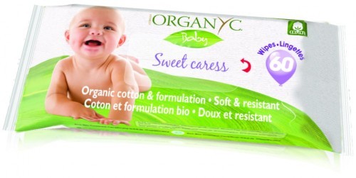 Organyc Organyc, Chusteczki nawilżane z bawełny organicznej, Sweet Caress, 60 szt.