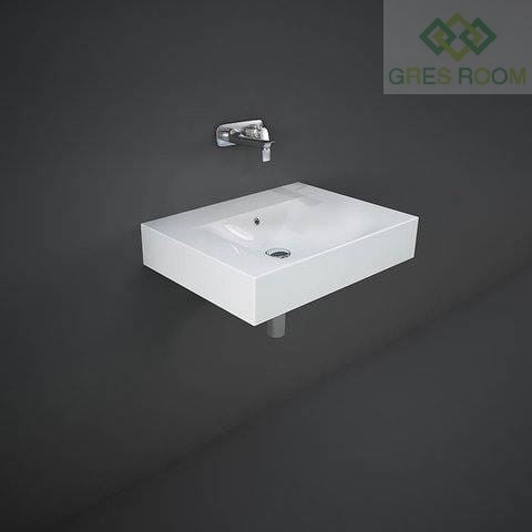 RAK Ceramics Ceramics DES UMYWALKA PODWIESZANA & NABLATOWA 61 X 46 CM Z OTWOREM NA BAT. BIAŁY POŁYSK DESWB06101AWHA