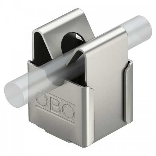 Obo Bettermann Polska Sp. z o.o. Bezśrubowy uchwyt przewody odgromowego 177 20 VA M8, Rd 8mm, h=20mm, otwór: M8, stal nierdzewna; 5207347 177 20 VA M8