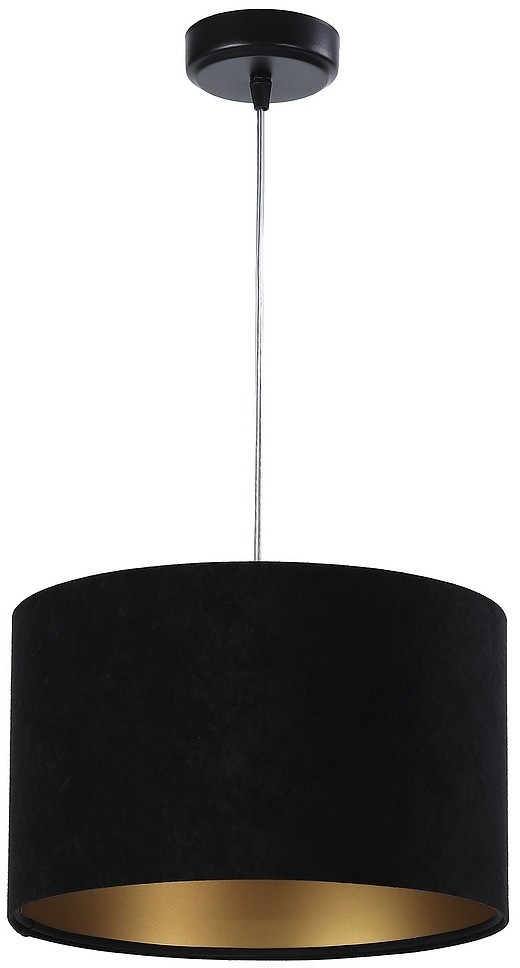 Koncept BPSKONCEPT Lampa wisząca welurowa czarny złoty tkanina pcv Gloria 30 BPS 010-009-30CM