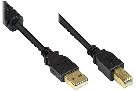 Good Connections 2510  025 port USB 2.0 wtyczka A na wtyk B, 0,25 m Szary/kabel do drukarki, czarny 0,50 m GC-M0079