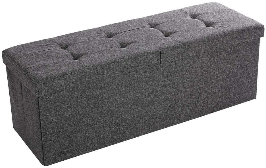 AmeliaHome Taboret z miejscem do przechowywania Ciemno Szary STUD