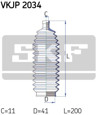 SKF Zestaw osłon, układ kierowniczy VKJP 2034