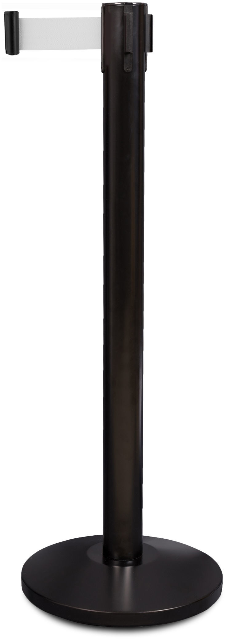 Słupek odgradzający czarny z taśmą białą 2,2m