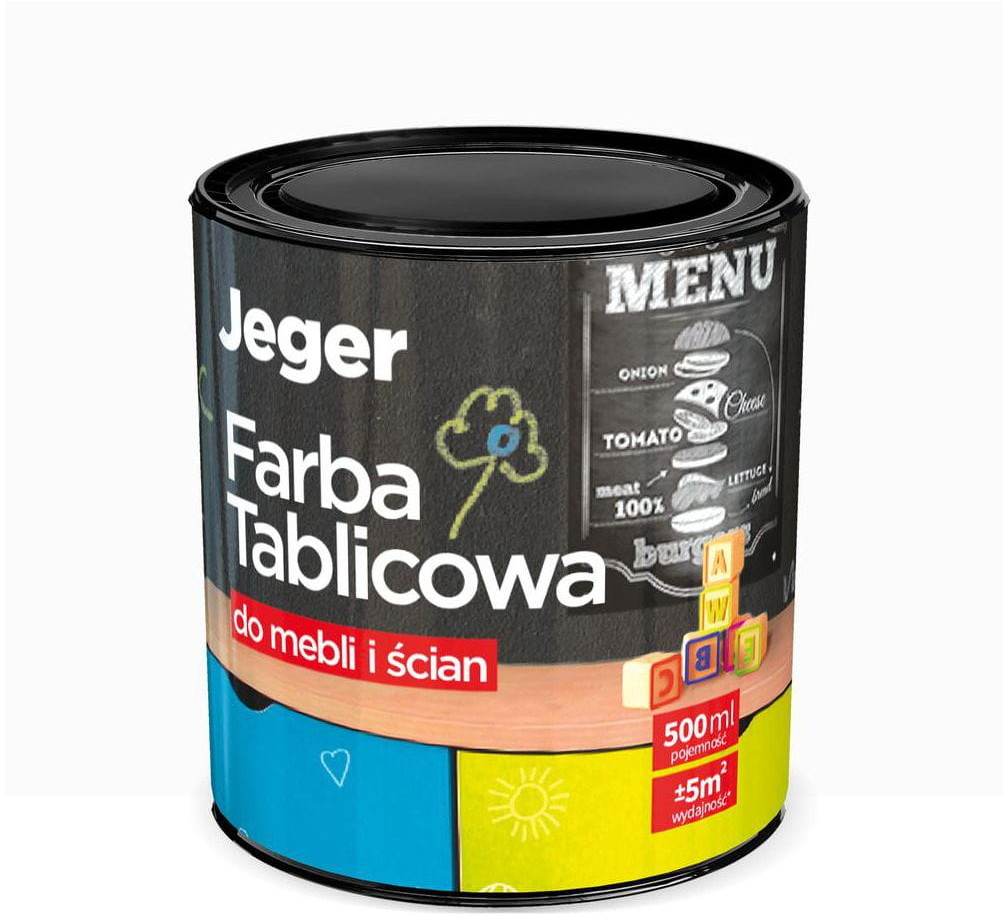 Farba tablicowa do mebli i ścian 0.5 l Biała Jeger