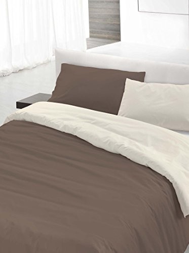 Italian Bed Linen zestaw pościeli do łóżek dwuosobowych, 250 x 200 cm, 250 x 200 cm NC6_Marrone/Panna-2 Piaz 250x200