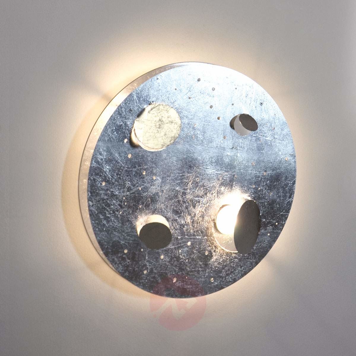 Srebrny designerski kinkiet LED Buchi