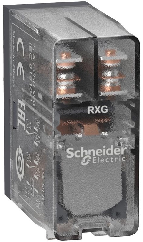 SCHNEIDER 2co 5a relay clear 24vdc RXG25BD