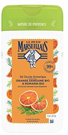 Le Petit Marseillais Żel pod prysznic, bio krew pomarańczy i rozmaryn, neutralne pH, pielęgnujący żel pod prysznic o przyjemnym zapachu, nawilża i rewitalizuje (1 x 250 ml) 25150