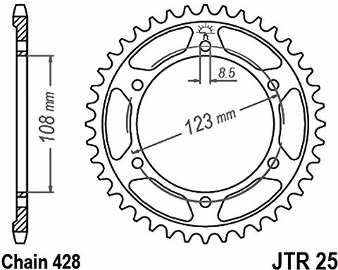 jtsprockets JT-Sprockets JTR25-60 koło łańcuchowe JTR25-60