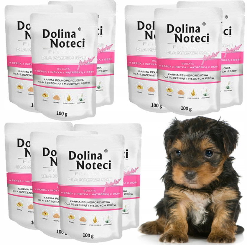 Dolina Noteci JUNIOR MINI Serca Indyka z Wątróbką z Gęsi MAŁE RASY Zestaw 10 x100g  od 95zł +DO 3% ZWROTU W PROGRAMIE LOJALNOŚCIOWYM ZEST-DNP-100-JUN-IN