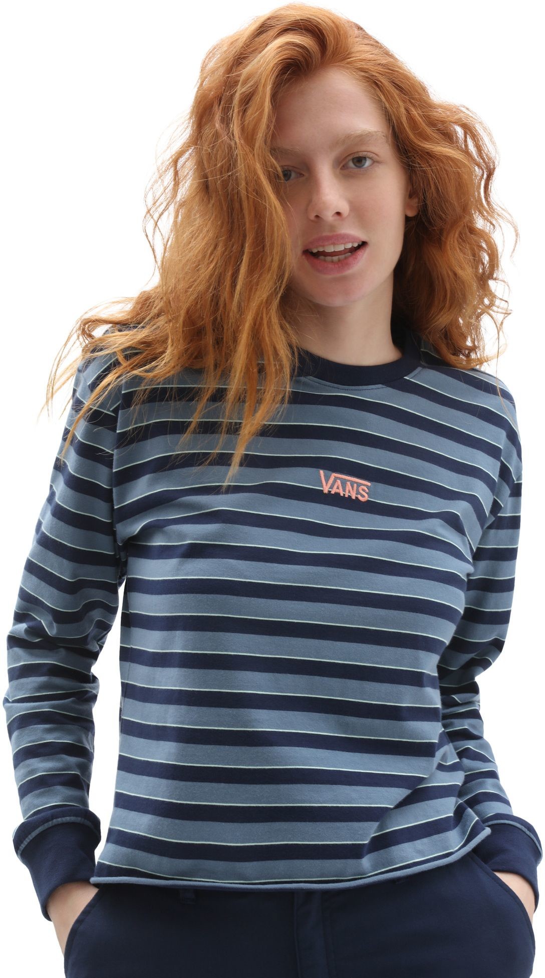 Vans t-shirt damski SKATE STRIPE LS TEE Dress Blues