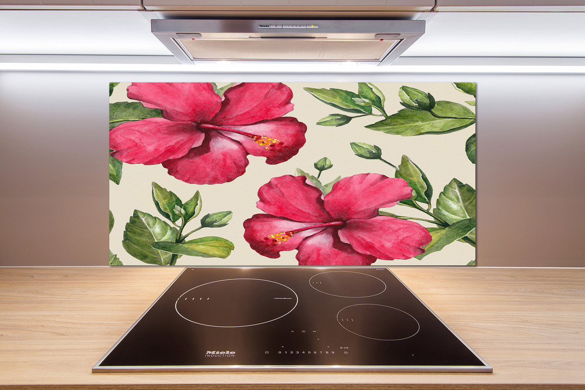 Panel do kuchni Różowy hibiskus