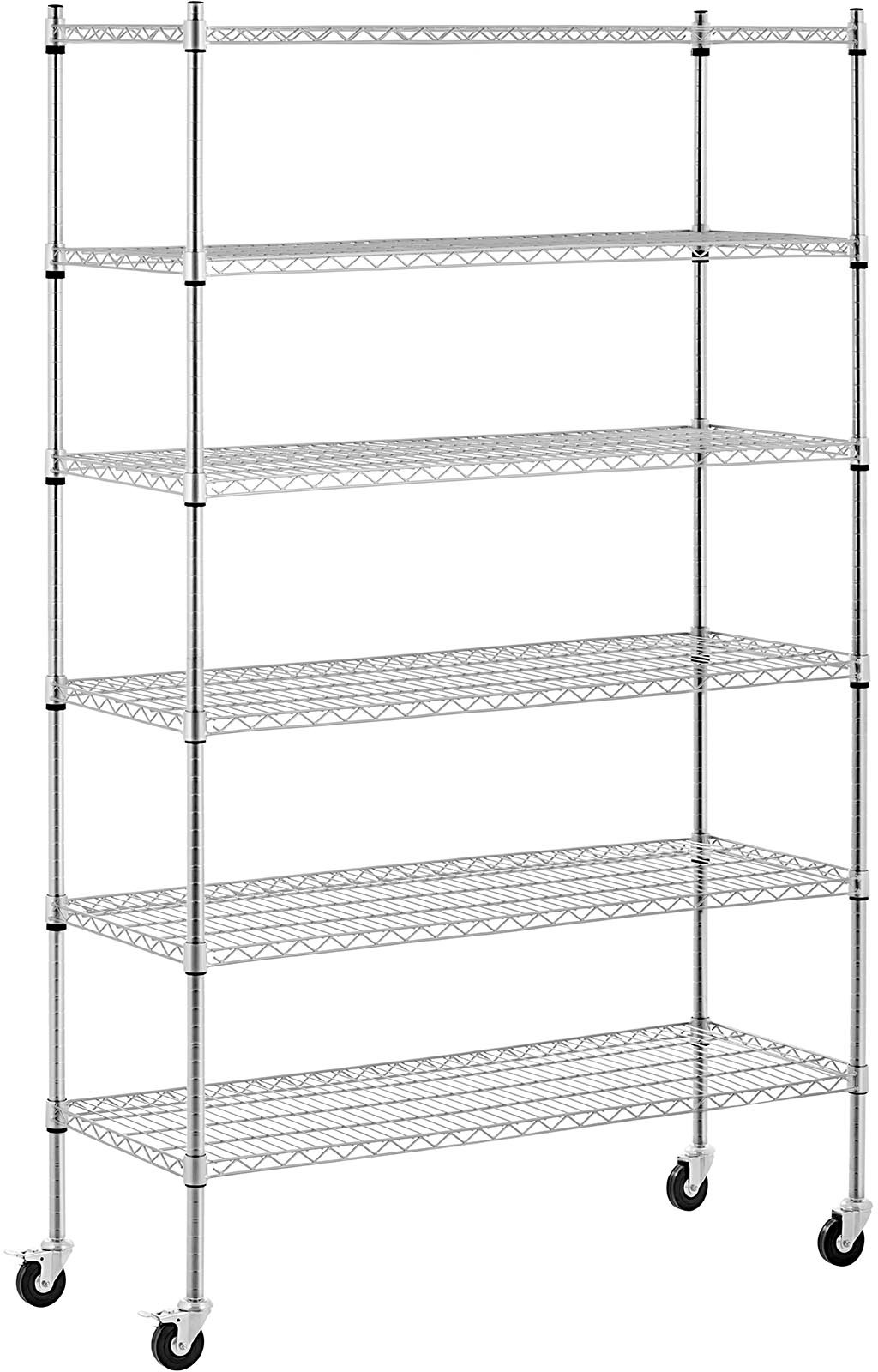 Royal Catering Regał metalowy 120 x 45 x 189 cm 90 kg 4 kółka RCMR-1800P49
