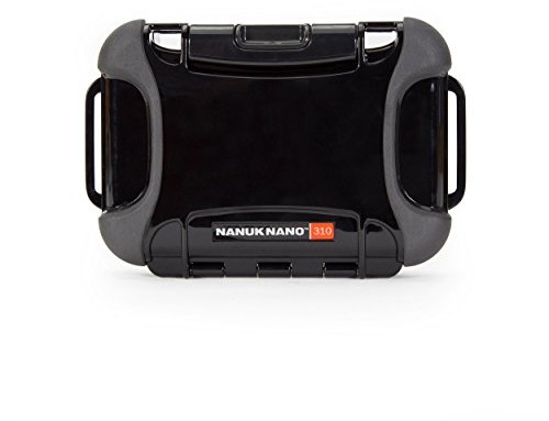 Plasticase, Inc. Nanuk 310-0001 Nano Series wodoodporne małe twarde etui do telefonów, aparatów i elektroniki (czarne) 310-0001