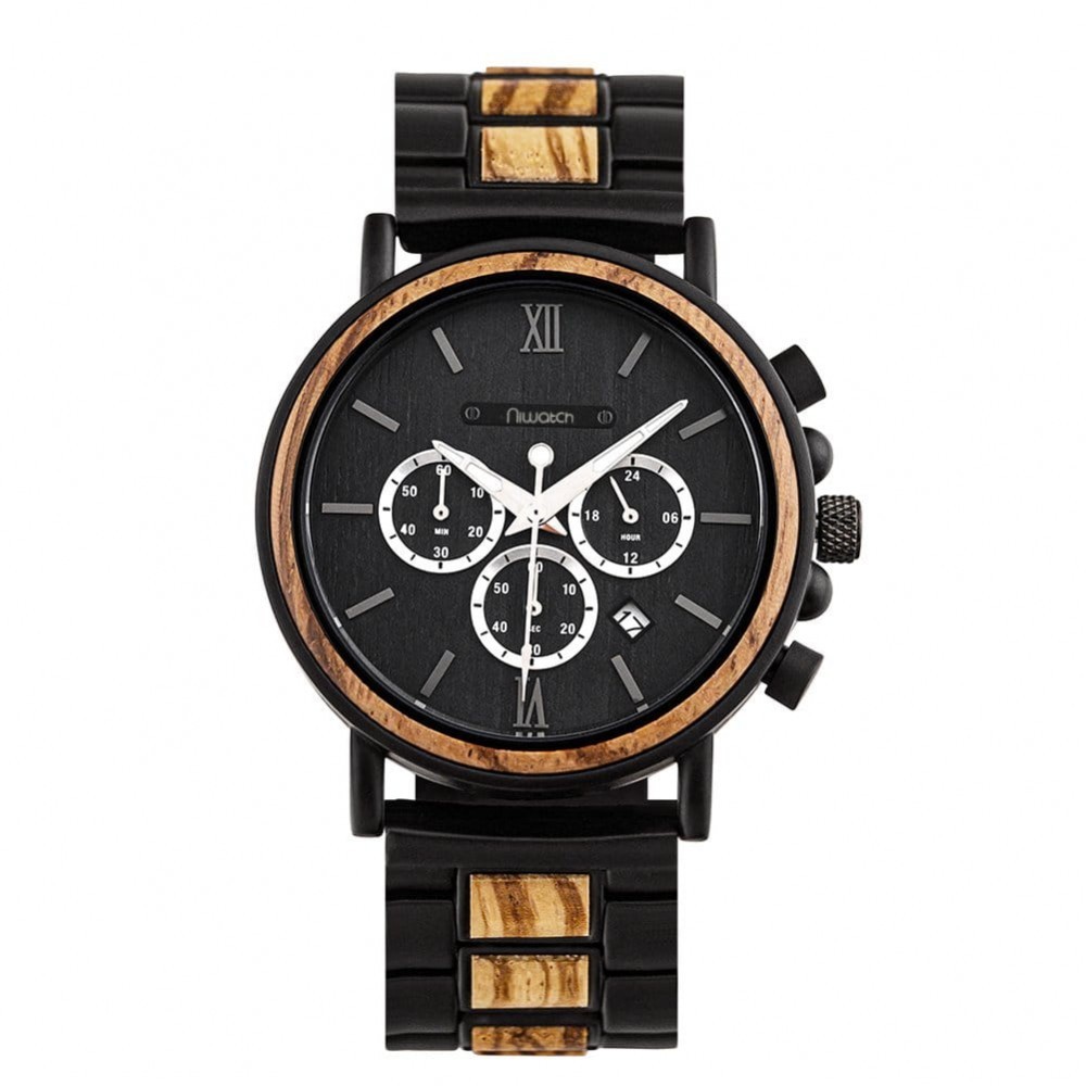 Niwatch Zegarek drewniany kolekcja ROYAL - ZEBRAWOOD ni008