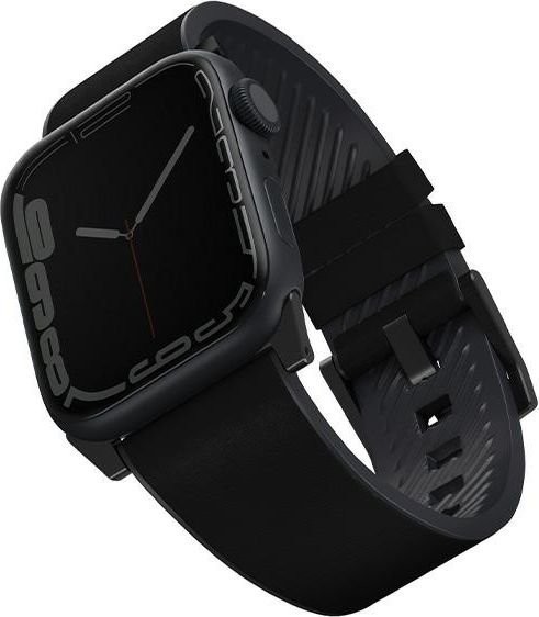 Apple Uniq Pasek UNIQ Straden Watch 4/5/6/7/SE 44/45mm Leather Hybrid Strap czarny/black UNIQ588BLK
