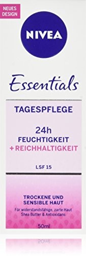 Nivea Essentials Day Care 24h, Krem nawilzajacy dla skóry suchej i wrażliwej, 4 sztuki ( 4 x 50 ml) 81208