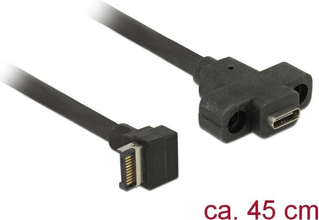 Фото - Кабель Delock TANIA DOSTAWA ! - ! Kabel USB 3.1  Key-A 20-pin - C(F) 0,45m panel m 
