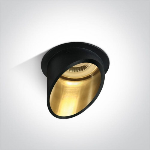 One Light Ewretu Czarny | Złoty GU10 Oczko sufitowe tuba 10105E1/B/GL 10105E1/B/GL